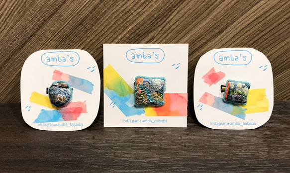 amba’s 手工刺繡別針-小河日落 第5張的照片