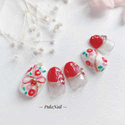 Puke Nail Free Shipping [No.211]日式/紅色/和服/婚禮/成人儀式/♡・♡v♡監獄指甲技巧 第3張的照片