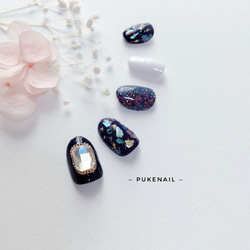 Puke Nail Shipping免費[No.237] Shell Deco Glitter演唱會和服♡v♡監獄釘子技巧 第2張的照片