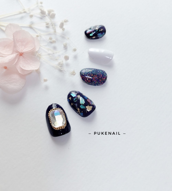 Puke Nail Shipping免費[No.237] Shell Deco Glitter演唱會和服♡v♡監獄釘子技巧 第2張的照片