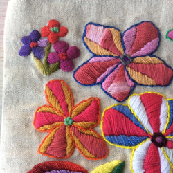 手刺繍ポーチ「京都の風」 5枚目の画像