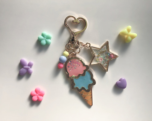 レジン キーホルダー アイスクリーム 樹脂・レジン miii 通販