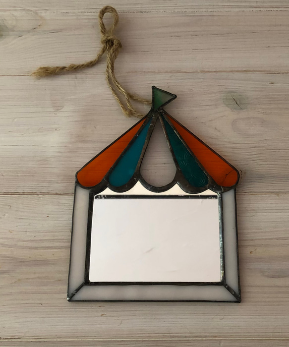鏡　ステンドグラス　テント柄ミニ⭐️ 4枚目の画像