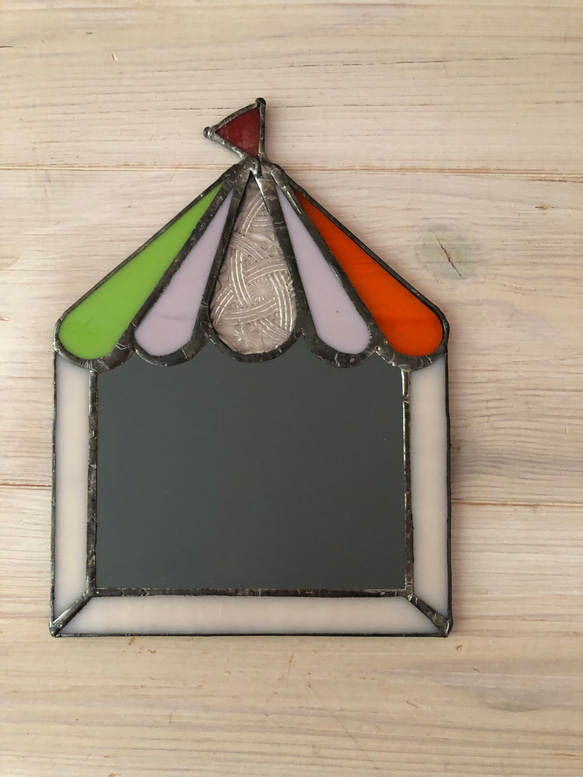 鏡　ステンドグラス　テント柄ミニ⭐️ 4枚目の画像