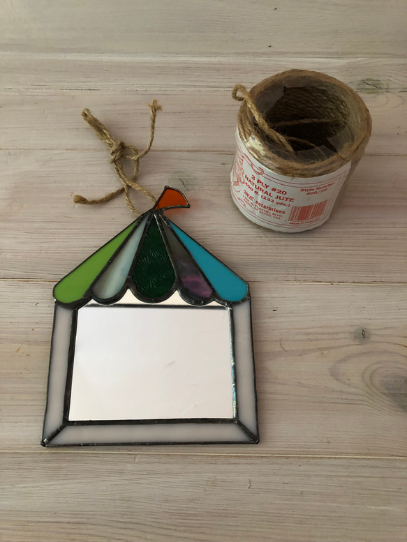 鏡　ステンドグラス　テント柄⭐️ 3枚目の画像