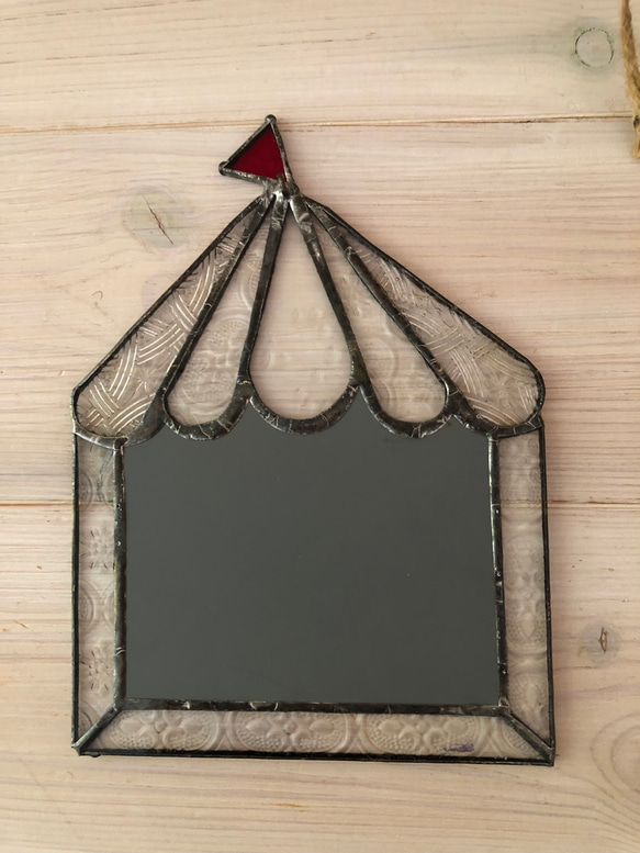鏡　ステンドグラス　テント柄ミニ⭐️ 5枚目の画像