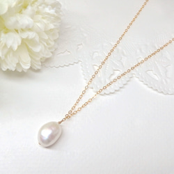 【SALE／55%OFF】 14kgf♡大粒♡セミロング♡淡水バロックパール一粒のネックレス ネックレス・ペンダント