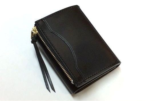 ステッチカラー変更可 本革 ミニ財布 コンパクト財布 サドルレザー 3つ折り財布