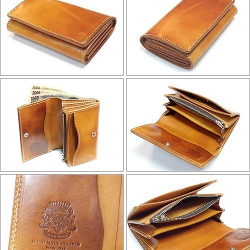 本革 ヌメ革 2つ折り財布 サドルレザー ショートウォレット