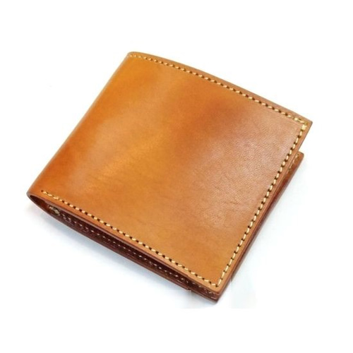 姫路ヌメ革 ハンドメイド 牛革 2つ折り財布 ショートウォレット