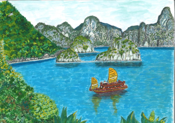 ベトナムハロン湾の風景画1