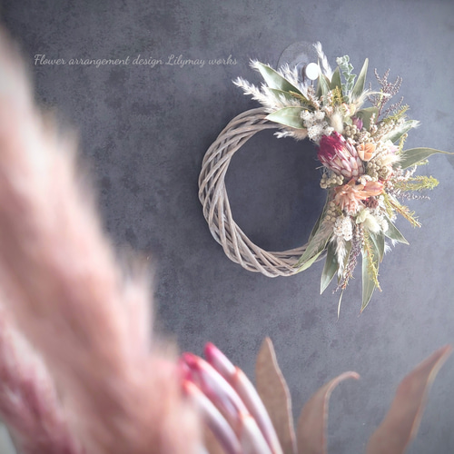 プロテアとユーカリのリース de2366872d64806c00f9e51977a3c1