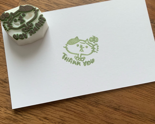 消しゴムはんこ＊THANK YOU・ねこ はんこ・スタンプ CHiiRi 通販