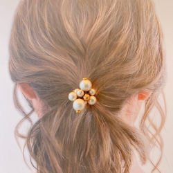 ファーポニーフック♡チャーム付き♡ハンドメイド creeam_a02374