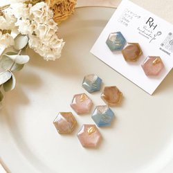 ニュアンスカラーのヘアクリップ シェルラメ レジン ヘアクリップ