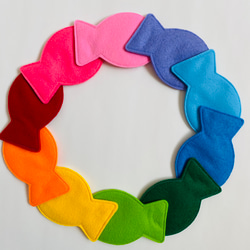 虹色カラーのおさかなさん☆フェルトのボタン練習用知育玩具 4枚目の画像