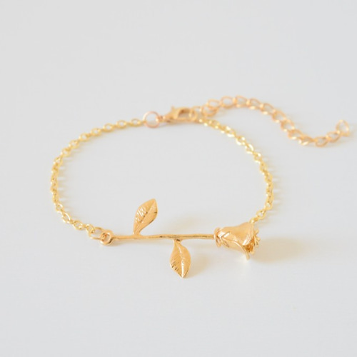 一輪の薔薇ブレスレット ブレスレット びんぞこ 通販 10734033｜Creema