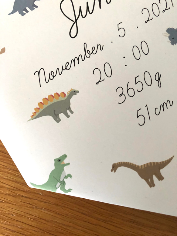 《dinosaur》恐竜がいっぱい❁命名タペストリー 7枚目の画像