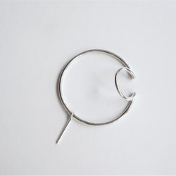 925純銀 個性歐美風 雙圈耳骨夾耳環/可改夾式(單一只)【日日 hibi jewellery】 第2張的照片