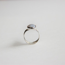 925純銀 //冬日潮境// 藍紋瑪瑙戒指/天然石【日日 hibi jewellery】 第2張的照片