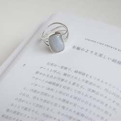 925純銀 //冬日潮境// 藍紋瑪瑙戒指/天然石【日日 hibi jewellery】 第3張的照片