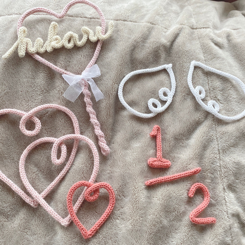 ウールレター ハーフバースデー ハートステッキセット 雑貨・その他  