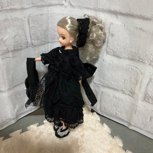 22センチドール.ゴシック、ゴスロリ(○○ちゃんハンドメイド服、7点
