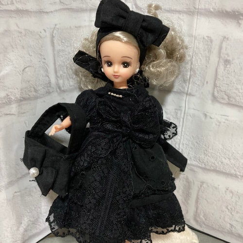22センチドール.ゴシック、ゴスロリ(○○ちゃんハンドメイド服、7点