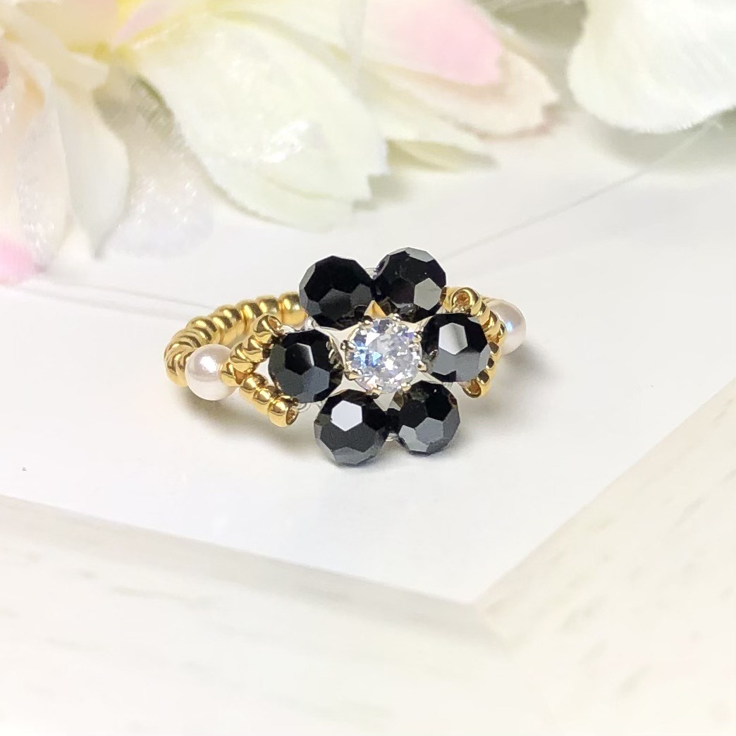 SWAROVSKI - /極上品/スワロフスキー ブラック ビーズアクセ