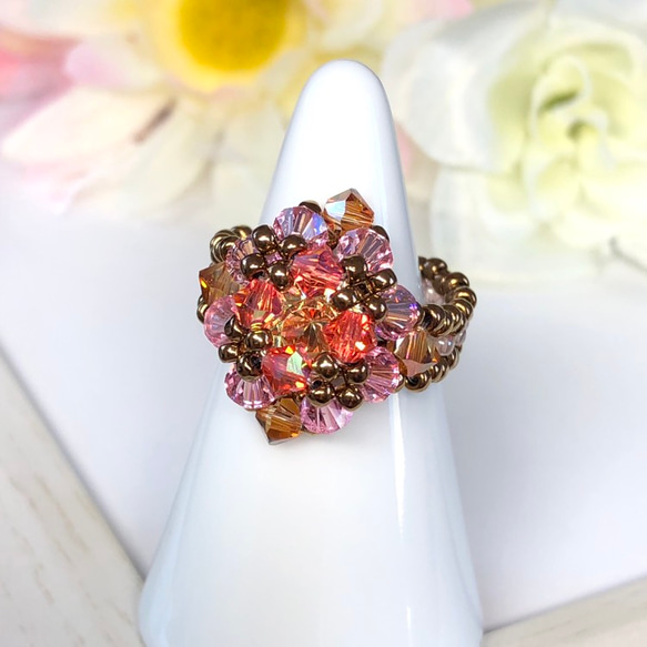 Swarovski ピンククリスタルリング Swarovski Dulcis グリーンリング