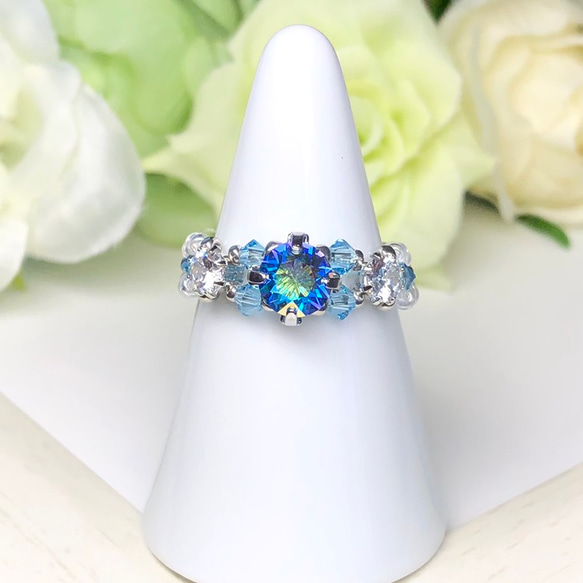 0.4ct ファッション 【4℃ 】アクアリング クリスタルリング 10号