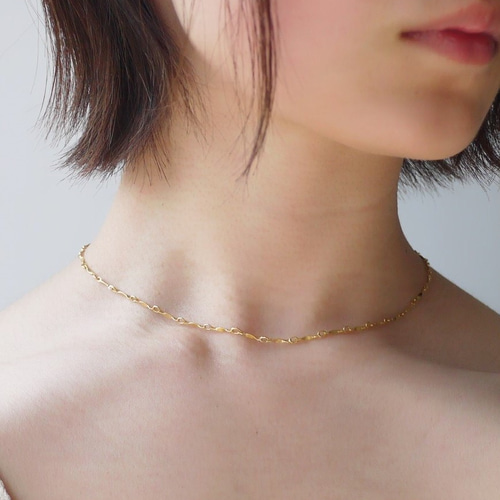 【国内発送】14KGF/SLV* SOAR Bird チョーカー ネックレス/3色 14kgf＊バーコネクトチェーン