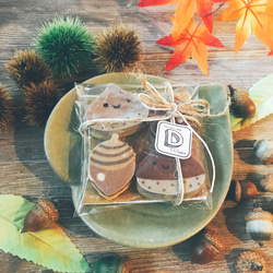秋のデコチョコクッキー(どんぐりとくり) 2枚目の画像