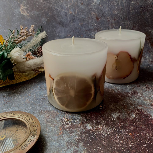 ボタニカルキャンドル キャンドルホルダー No.157 ミモザ ダサかっ ライム 