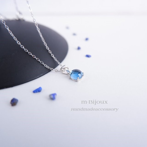 高品質な天然石”宝石質ロンドンブルートパーズ”のネックレス