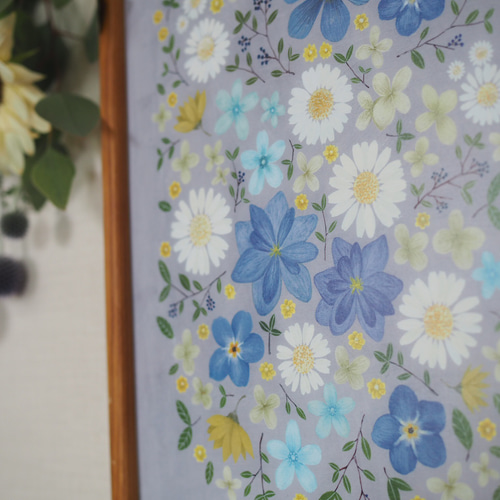 押し花 のような お花畑 ポスター イラスト ISHI miki 通販