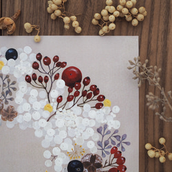 ペッパーベリー バラの実 リース 白 秋のリース ポスター 3枚目の画像