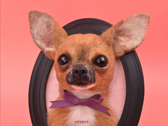 「オーダーメイド」高度なシミュレーションウールは、チワワ犬のエンボスステレオフォトフレームペットバストシミュレーションを感じまし 4枚目の画像