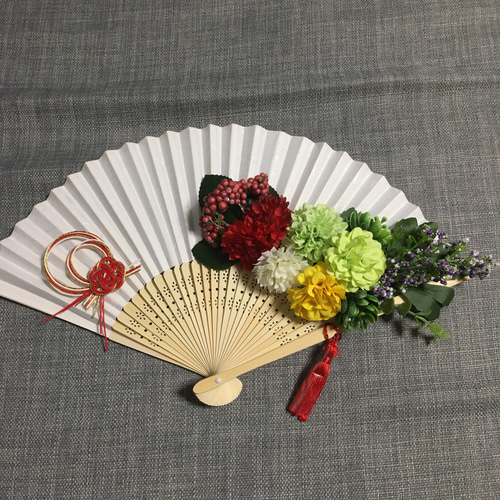 結婚式 和装 前撮り 扇子プロップス セット ブーケ Ranunculus bouquet