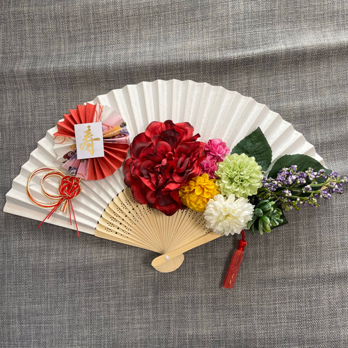 結婚式 和装 前撮り 扇子プロップス セット ブーケ Ranunculus bouquet