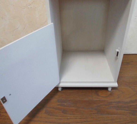 ローテーブル（＆木製ダストボックス）ホワイト 3枚目の画像