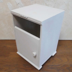 ローテーブル（＆木製ダストボックス）ホワイト 4枚目の画像