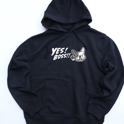 YES!BOSS ブラックパーカー 親子コーデ フレンチブルドッグ
