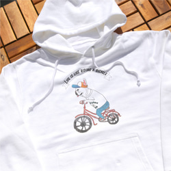 【名前入り】パーカー　フレンチブルドッグ　お出かけ 　自転車　親子コーデ 2枚目の画像