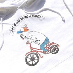 【名前入り】パーカー　フレンチブルドッグ　お出かけ 　自転車　親子コーデ 3枚目の画像