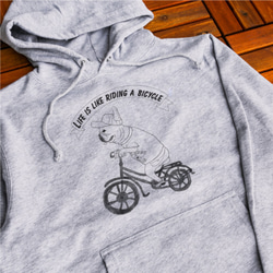 【名前入り】パーカー　フレンチブルドッグ　お出かけ 　自転車　親子コーデ 4枚目の画像