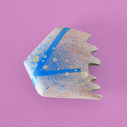 手鏡 small 直径3㎝ 幾何学模様（ブルー＆ゴールド）oyogu 1枚目の画像
