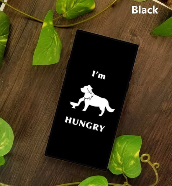 【iPhone】I’ｍ  HUNGRY ごはん大好きボーダーコリー【スクエアケース】 3枚目の画像