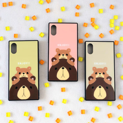 【SALE】くまさん親子のふんわりカラーケース【iPhone】】 1枚目の画像