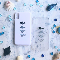 【iPhone・android対応】海の生き物たち　シャチ・イルカ・ジュゴン・マナティ【軽くて丈夫なハードケース】 1枚目の画像